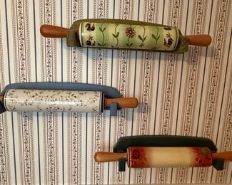Decorative Rolling Pins Set with Farm & Floral Designs