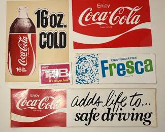 Coca-Cola and Fresca Advertising Stickers Lot