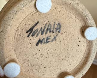 Tonala Pottery Bird & Floral Vases (Set of 2)