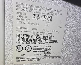 Frigidaire Upright Freezer