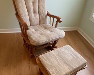 Wooden Glider Rocker and Ottoman Set - Made in Canada