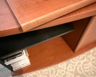 Cherry Wood Veneer Swivel Media Console