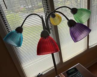 Multi-Color Ribbed Glass "Medusa" Style Floor Lamp