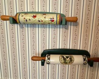 Decorative Rolling Pins Set with Farm & Floral Designs