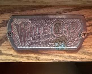 White Clad Simmons Hardware Ice Box Style End Table