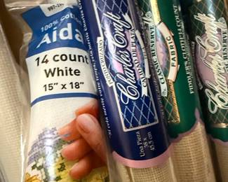 Charles Craft Aida & Linen Embroidery Fabric Lot