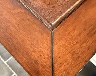 Dark Wood Console Table with Drawer and Curved Legs