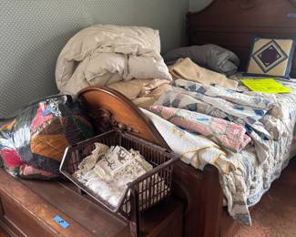 Antique chest and bed 