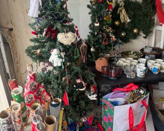 Christmas trees and many ornaments 