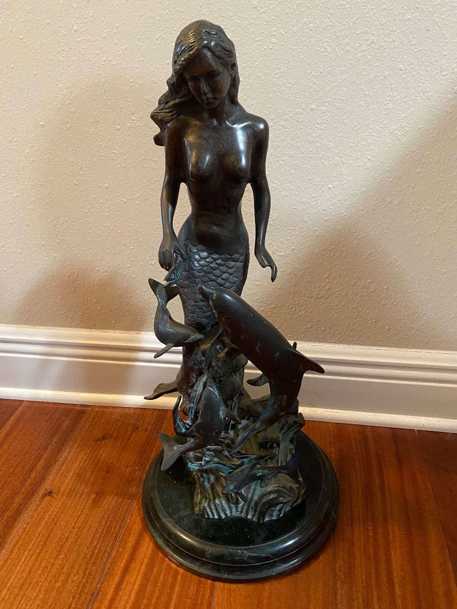 Mermaid with Dolphins Sculpture