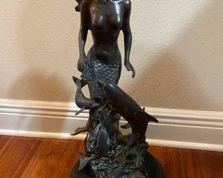 Mermaid with Dolphins Sculpture