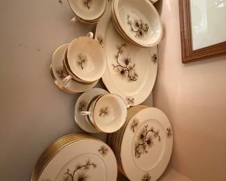 12 place sitting with serving pieces Lenox china  “ pine”