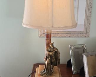 Beautiful marble & brass medieval style lamp