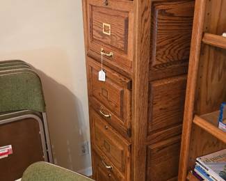 Solid oak file cabinet 