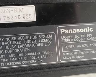 Panasonic cassette deck info