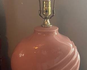 pink swirl lamp with out shade -- we have 2