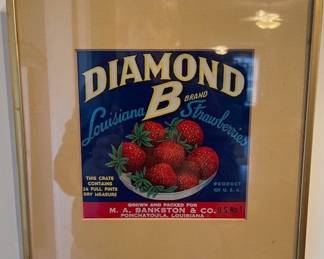 Diamond B strawberries label