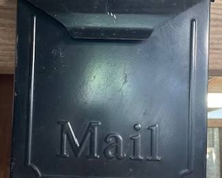 black metal mailbox