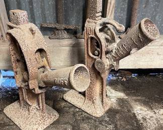 pair antique railroad jacks