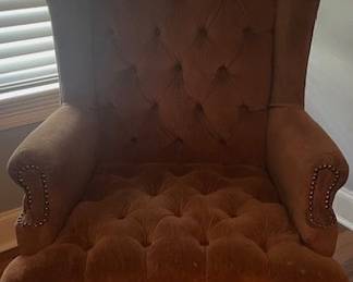 brown wingback chair