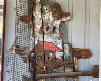 Swamp cabin art -- signed DEE