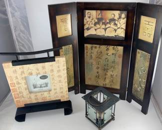 Lot Oriental  Frame, screen,lantern  $20 for all