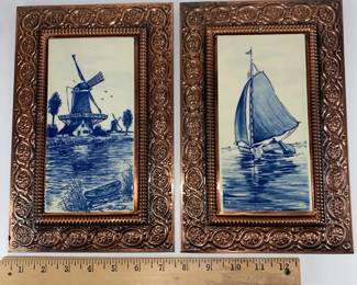 Hand Painted Delft with Copper Frames
