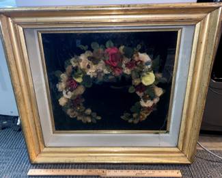 1800's Shadowbox Funeral Wreath