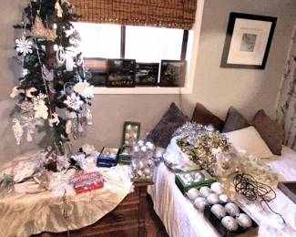 202 piece white crystal wilver tree decor $75