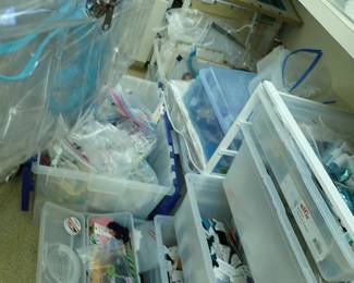 THIS IS WHAT WE ARE SORTING THRU - THE BEFORE  i WILL ADD THE AFTER IT IS AMAZING HOW MUCH WE HAVE - YOU COULD OPEN YOUR OWN STORE.   A GOOD PORTION IS FROM 3 KITTENS.  CHECK BACK