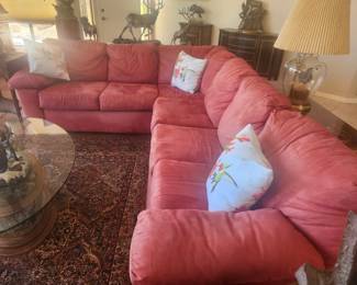 Wrap around fabric corner sofa 112 x 84