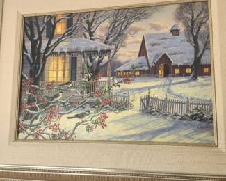 Original Art by	Van Beek, Randy	  TITLE	Winter Guest-Chickodees	  MEDIA	Oil/Canvas	20X14