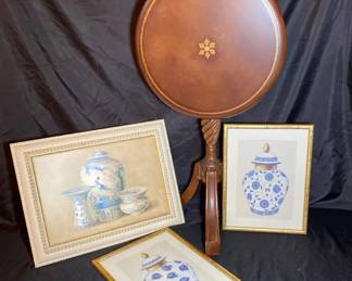 Porcelain Paintings And Vintage Table