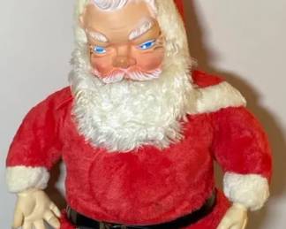 Vintage  MCM  Rubber Faced Santa  1950s Christmas Decor