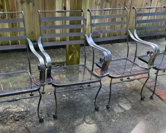 4 Wrought Iron Deck Chairs