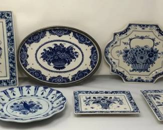 Vintage Royal Delft Blue And White Decorative Plates And More