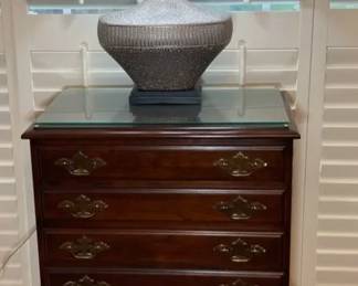 Vintage Table With Lamp And Contents