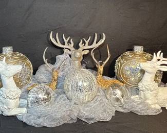 Reindeer And Ornament Arrangement