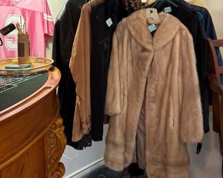 3/4 Mink and leather coats