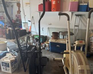 Stair step/glider and exercise bike 