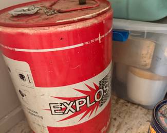 Vintage "Explosive Gasoline" Metal Canister - Eagle Brand