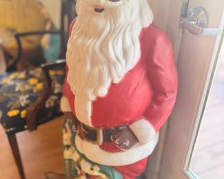 Vintage Black Santa Claus Blow Mold Christmas Decoration - 1968 Empire Plastic