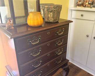 Antique Mahogany Silverware Chest with Cabriole Legs