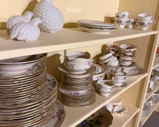 Porcelain Teacup and Saucer Set with Floral and Bird Motif