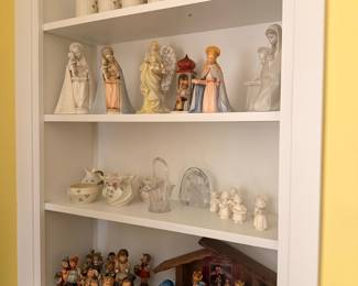 Nativity Scene and Figurines Collection with Shamrock Mugs