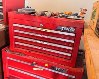 Waterloo Shop Series Red Metal Toolbox with Drawers