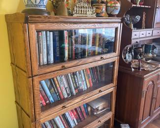 Oak Barrister Bookcase with Books