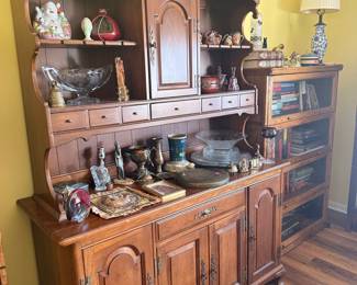 Vintage Solid Cherry China Hutch