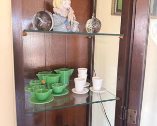 Vintage Jadeite Green Glass Tea Set - Anchor Hocking