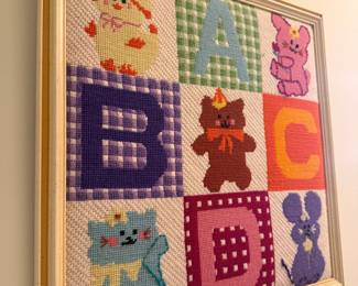 Framed ABC Blocks Cross-Stitch Art